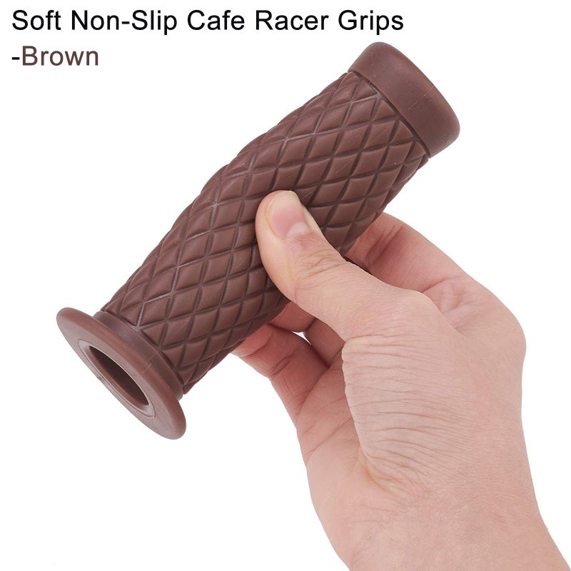 DKMOTORK 0032 1 Pair Motorcycle Hand Grips for 7/8" 22mm/24mm Handlebars Non Slip Universal Brown - Image 4